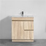 750mm Slim Vanity – Plywood – White Oak