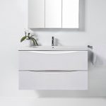 900mm Glossy White Double Drawer Wall Hung Vanity