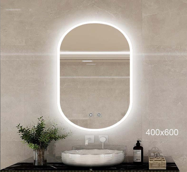 Oval LED Mirror + Demister W400 x H600 - Green Home Bathroom