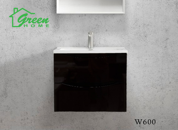 Double Drawers Wall-hung Vanity 600 - Dark Brown - Green Home Bathroom