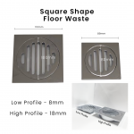 Square-floor-waste