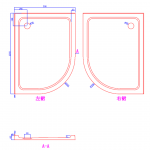 Dimension corner 1200×900 curved tray